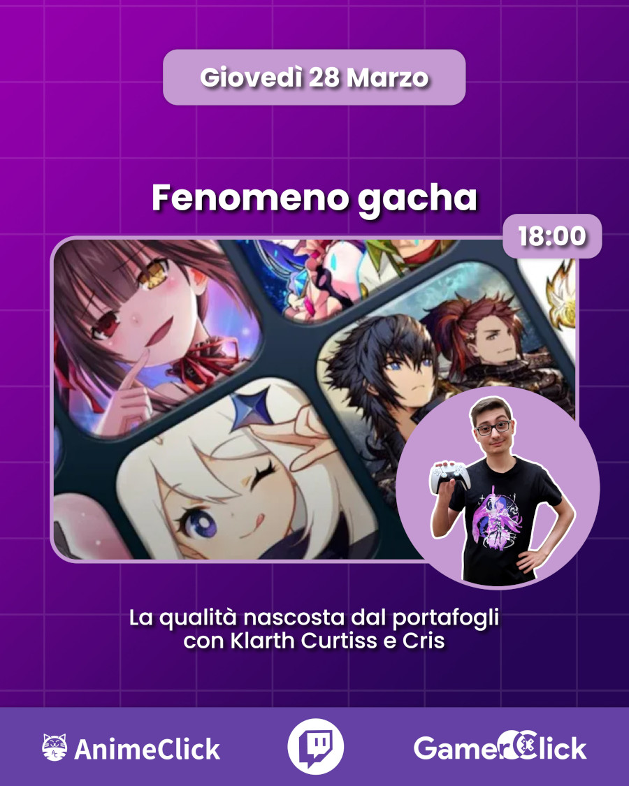 AnimeClick e GamerClick su Twitch: programma dal 25 al 31 marzo AnimeClick e GamerClick su Twitch: programma dal 25 al 31 marzo